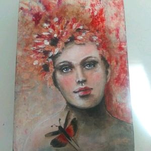 Original Acrylic Painting on Wood Block